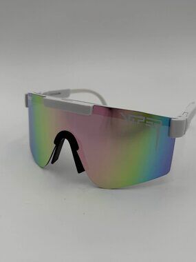 Pit Viper Style Sport Sunglasses Rainbow Lens White Frame Unisex
